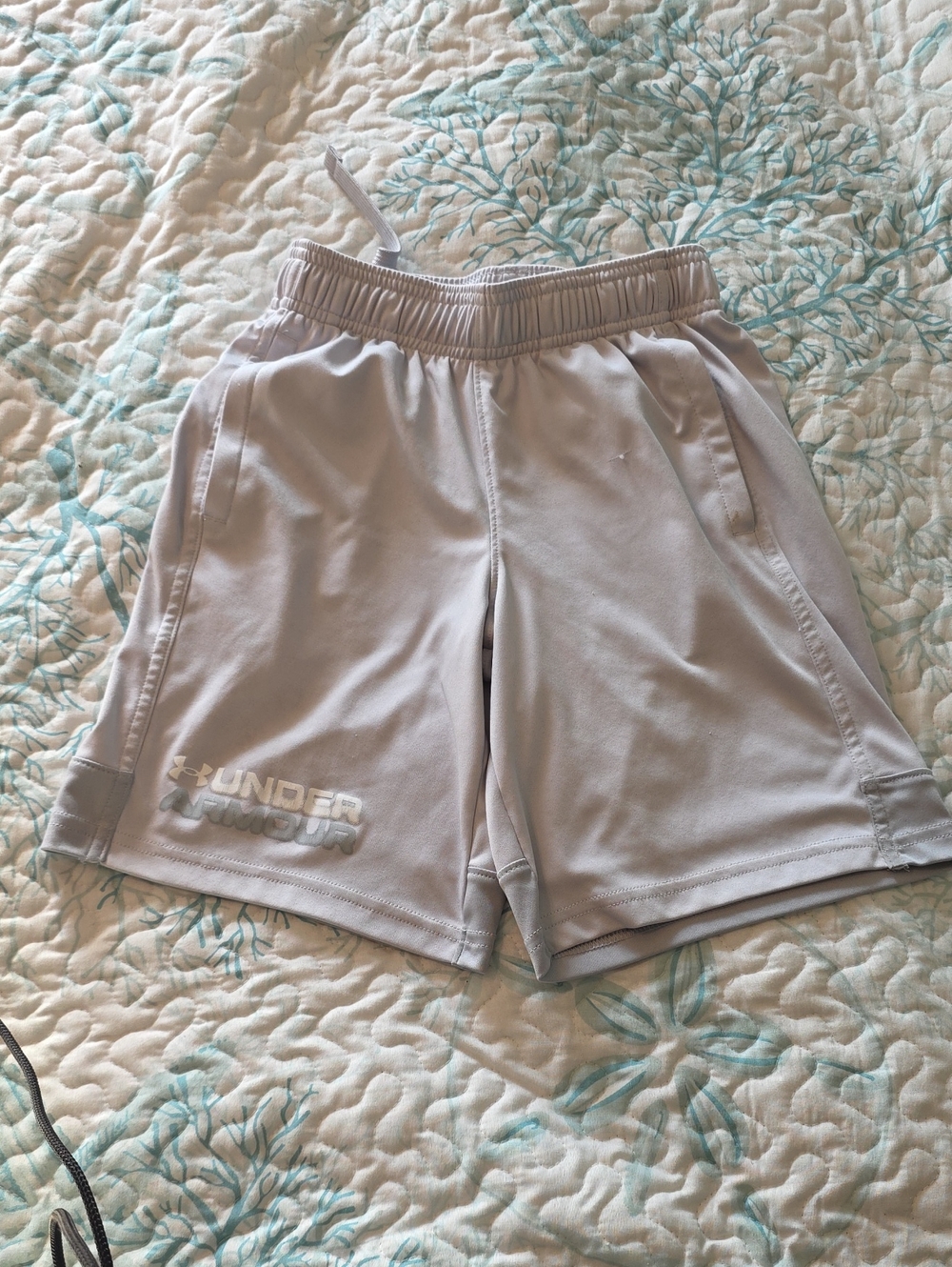 Under Armour Light Gray Kids Athletic Shorts